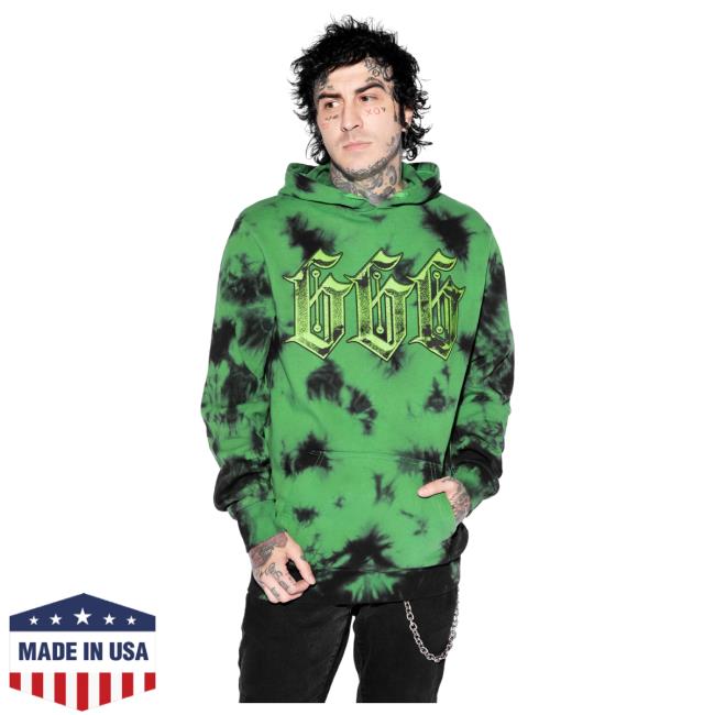 Blackcraft Cult Clothing Store BlackcraftCult 666 - Green Lightning Dye Pullover Sweatshirt