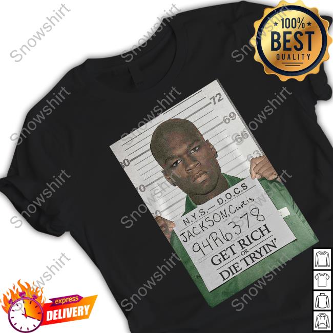 Official Dababy 50Cent G Unit Merch Mug Shot Jackson Curtis Get Rich Or Die Tryin Tee