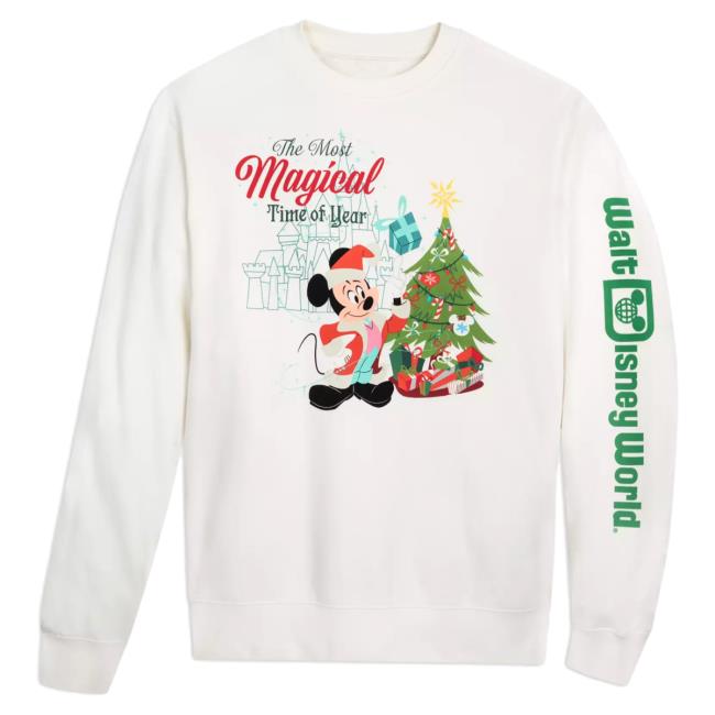 Official Shop Disney Merch Store Santa Mickey Mouse Crewneck Walt Disney World Shopdisney Appare Clothing