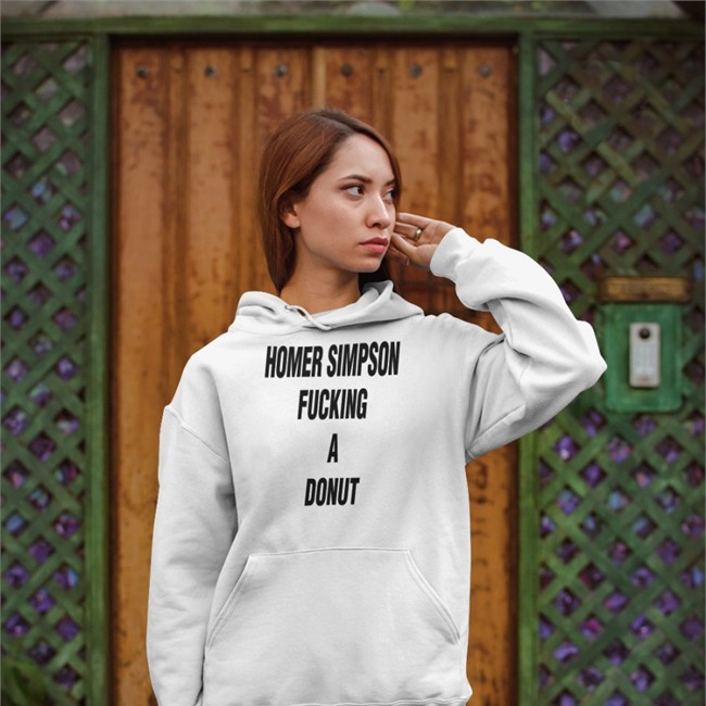 Shirts That Go Hard Homer Simpson Fucking A Donut Zip Up Hooded Sweatshirt