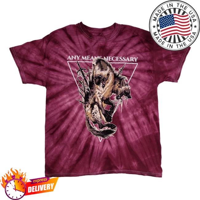 Official Any Means Necessary Clothing Tie Dye Hell Hyena Shirt New Bloodthirsty Tie-Dye