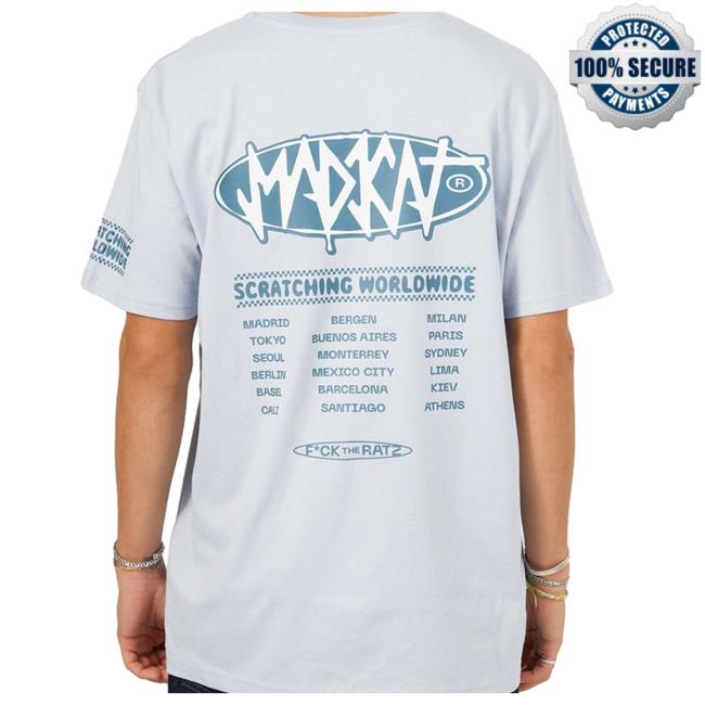 Madkat Merch Store Worldtour New Tee Light Blue Madkat Worldtour New Tee Light Blue