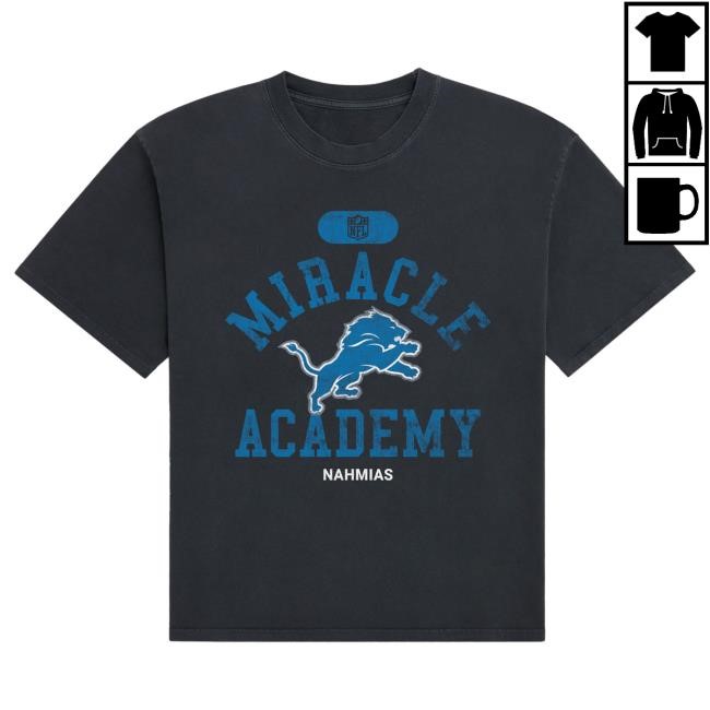 Official Fanatics Shop Store Merch Detroit Lions Miracle Academy Unisex Boxy Hot Shirt - Black by NFL