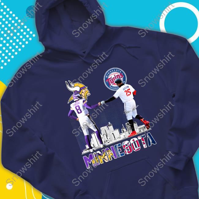 Kirk Cousins And Byron Buxton Signatures Tee Official Minnesota Sports Kirk Cousins And Byron Buxton Signatures Crewneck Sweatshirt
