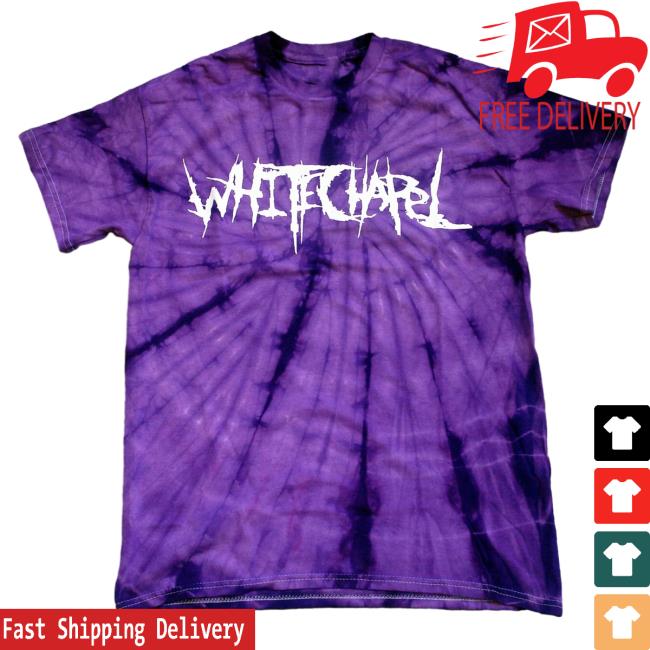 Official Merch Now Whitechapel Logo Spider Purple Tie Dye Popover Shirt MerchNow