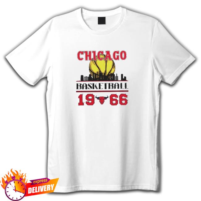 Chicago Bulls Basketball 1966 Skyline Vintage Long Sleeve T Shirt
