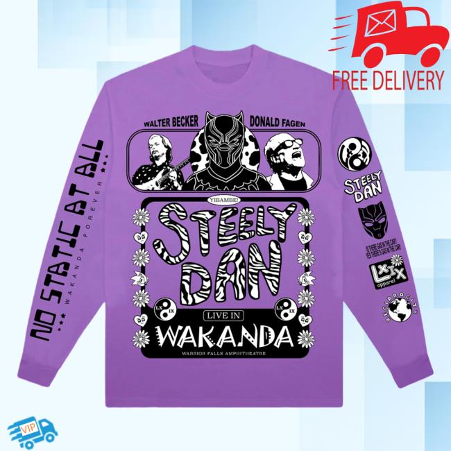 Brian Robert Jones Lxix Apparel Walter Becker Donald Fagen Steely Dan Sd Live In Wakanda Remix Purple Crewneck