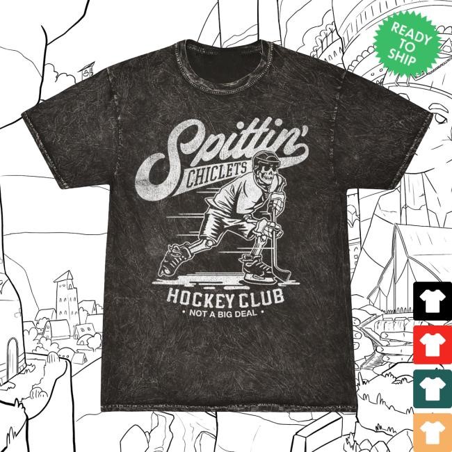 Spittin Chiclets Merch Spittin Chiclets Hockey Club Skel Essential T Shirt