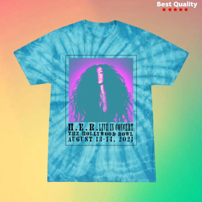 Official Her Merch Hollywood Bowl Turquoise Tie Dye T Shirt