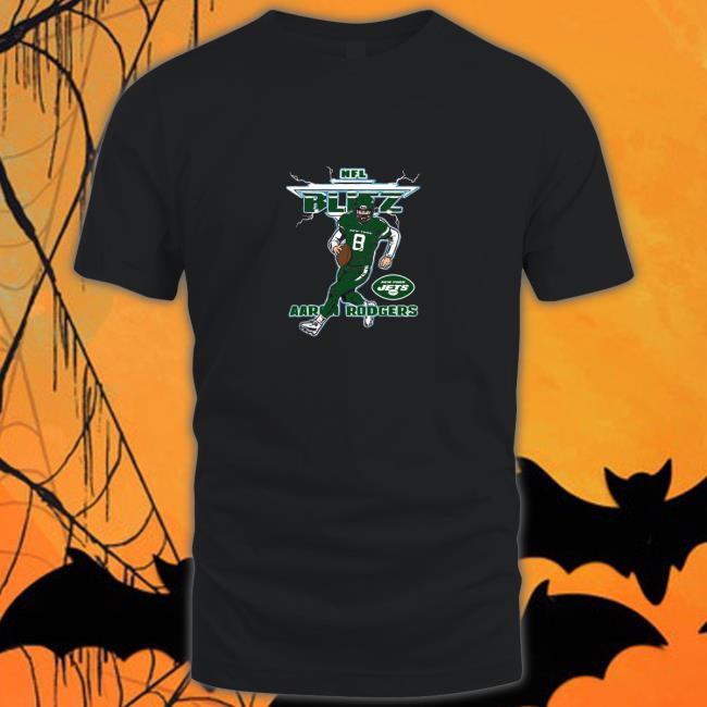 Official Homage Aaron Rodgers New York Jets Blitz Shirt Homage Aaron Rodgers New York Jets Blitz Shirt
