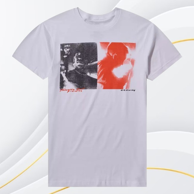 Official Twenty One Pilots Clancy Portrait Panels Boyfriend Fit Girls New Tee - Twenty One Pilots