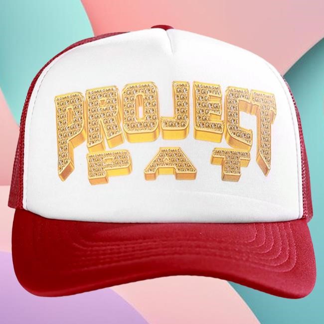 Official Project Pat Gold Shine "Trucker" White/Burgundy Hat