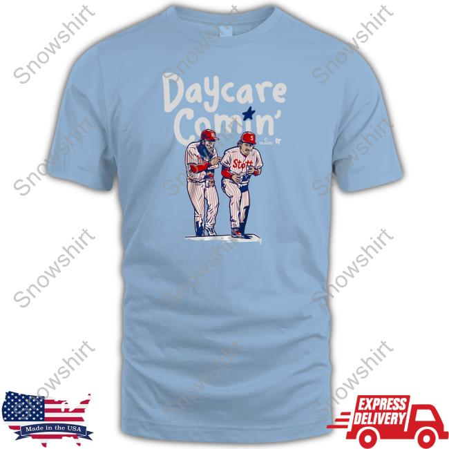 Daycare Comin' Tee Shirt Brandon Marsh & Bryson Stott Daycare Comin' Hooded Sweatshirt