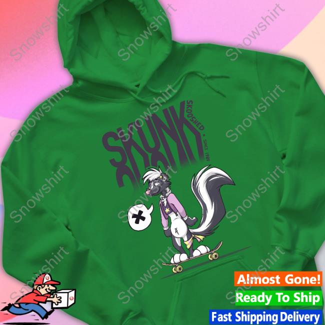 Official Skooshed Merch Skate Skunk Shirt Skunk Shirt