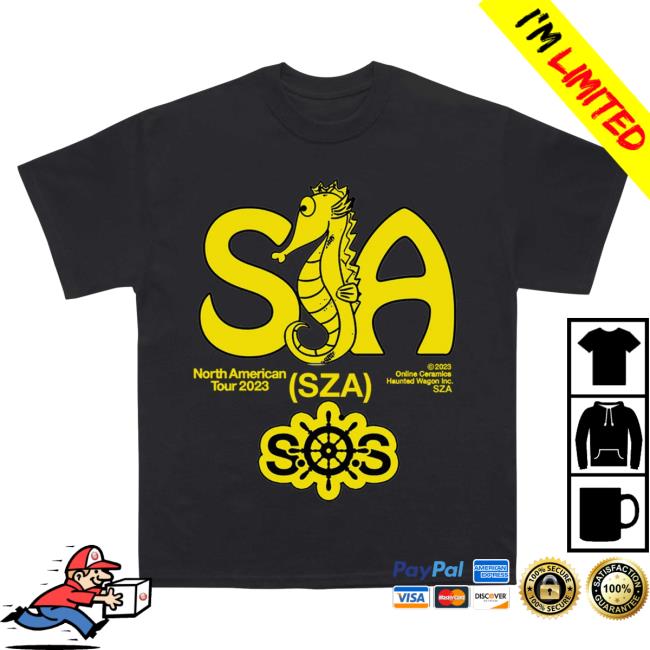 Official Clothing Top Dawg Entertainment Merch Store Sza - Seahorse Tour Attractive Shirt (Black)