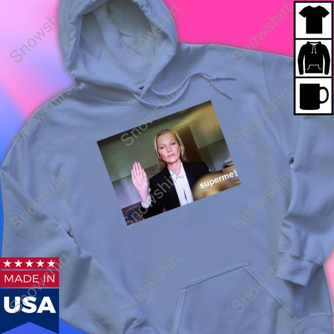 Official Justin Theroux Kate Moss Superme Hooded Sweatshirt Official Justin Theroux Kate Moss Hat