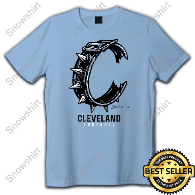 Orange Cleveland Football C Collar Shirts Gv Artwork Orange Cleveland Football C Collar Long Sleeve Tee