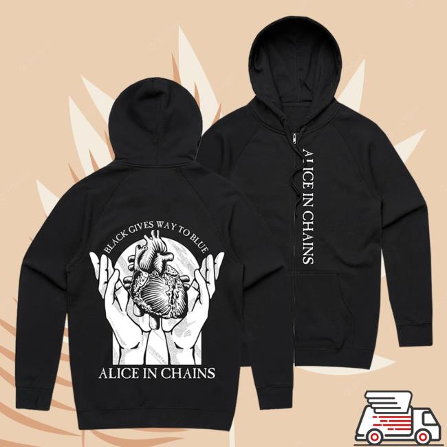Alice In Chains Merch Store Black Gives Way To Blue Zip Up Pullover Hoodie Aliceinchains
