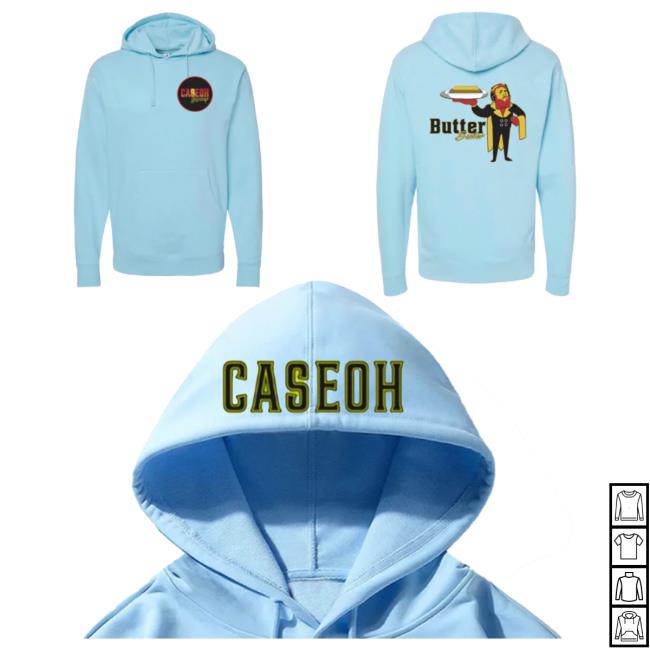 Official Caseoh Game Merch Caseoh Games Butter Butler Hood Sky Blue Caseohgames