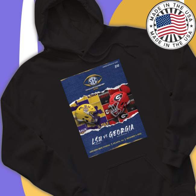 Lsu Tigers vs Georgia Bulldogs Mercedesbenz Stadium 2022 Matchup Hoodie
