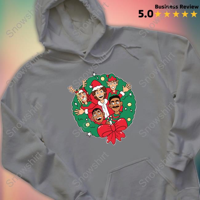 Wreath Christmas Sweatshirt Red Baylen Levine Wreath Christmas Sweatshirt