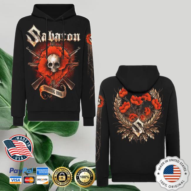 Official Sabaton Merch Store Sabaton Somme 1916 Hooded Sweatshirt Sabaton Shop