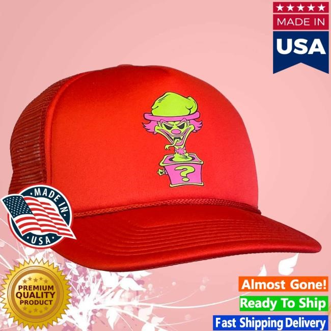 Official Icp Merch Store Insane Clown Posse Riddle Box Trucker Cap In Red