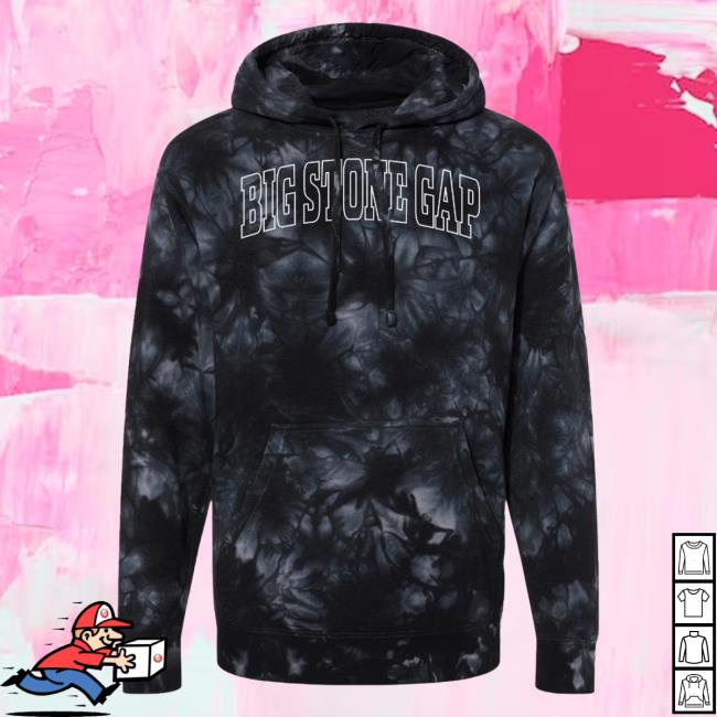 Official Hometown Apparel Clothing Merch Big Stone Gap Virginia Trendy Block Tie-Dye Hoodie Tie Dye Black