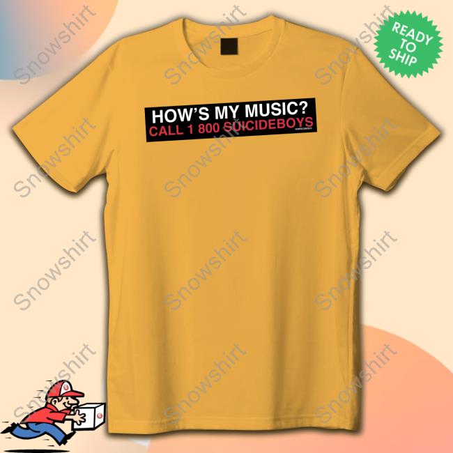 Official G59 Merch G59 Bumper Sticker Shirt How's My Music Call 1 800 Suicideboys