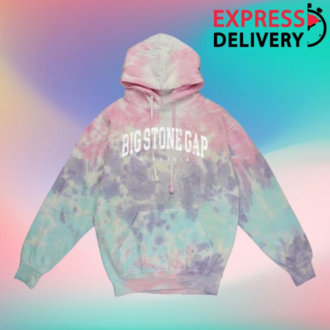 Official Hometown Apparel Clothing Merch Big Stone Gap Virginia Urban Vibe Tie-Dye Pull Over Hoodie Tie Dye Cotton Candy
