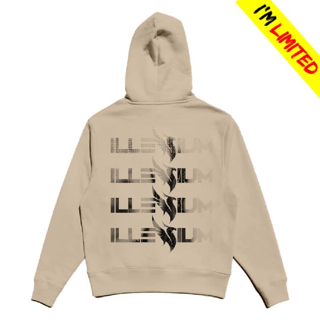 Illenium Merch Sand Repeating Logo Hoodie Illenium Merch Sand Repeating Logo Hoodie