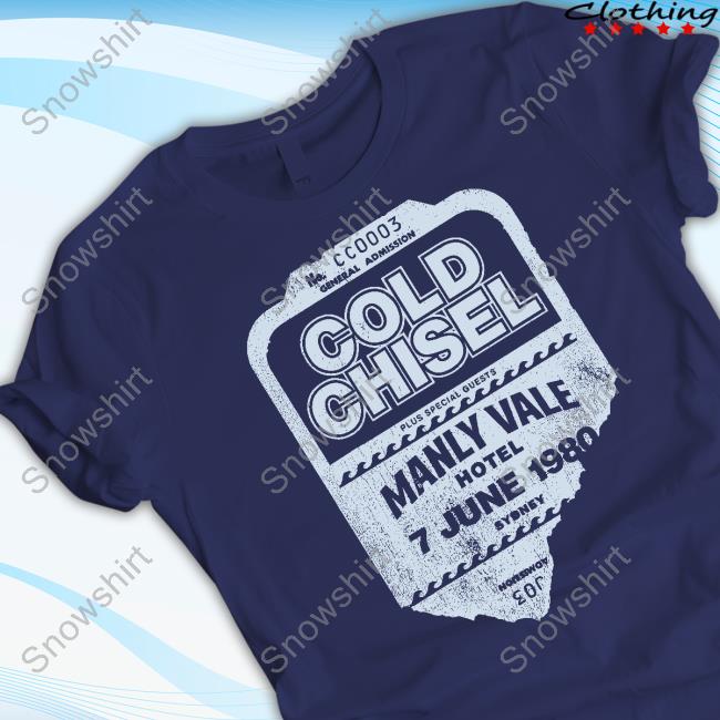 Ausmusic T-Shirt Day Shop Merch Cold Chisel - Ticket Stub - Navy Tee