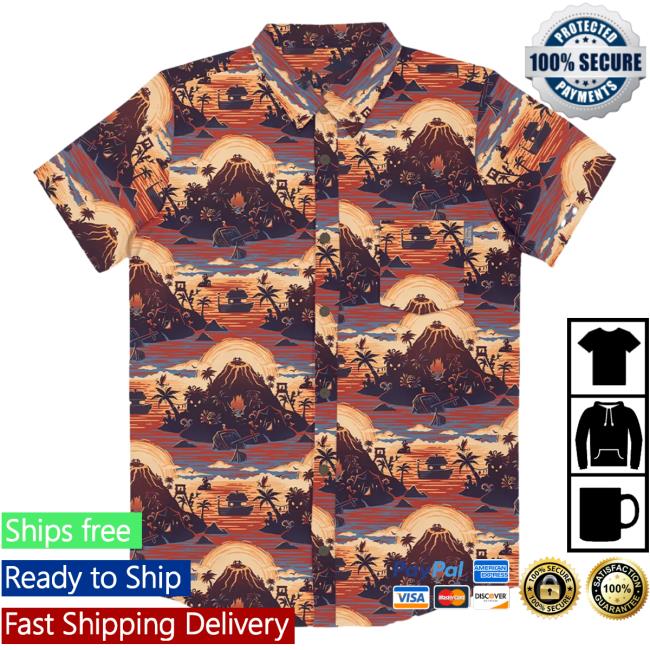 Official Stardew Valley Clothing Merch Store Stardew Valley Ginger Island Resort Button Up Tee Shirt StardewValley Shop