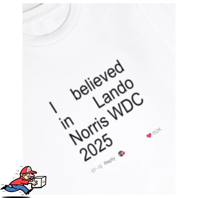 Official Lando Norris Merch Store Shop Lando Norris Believe Boxy Tshirt