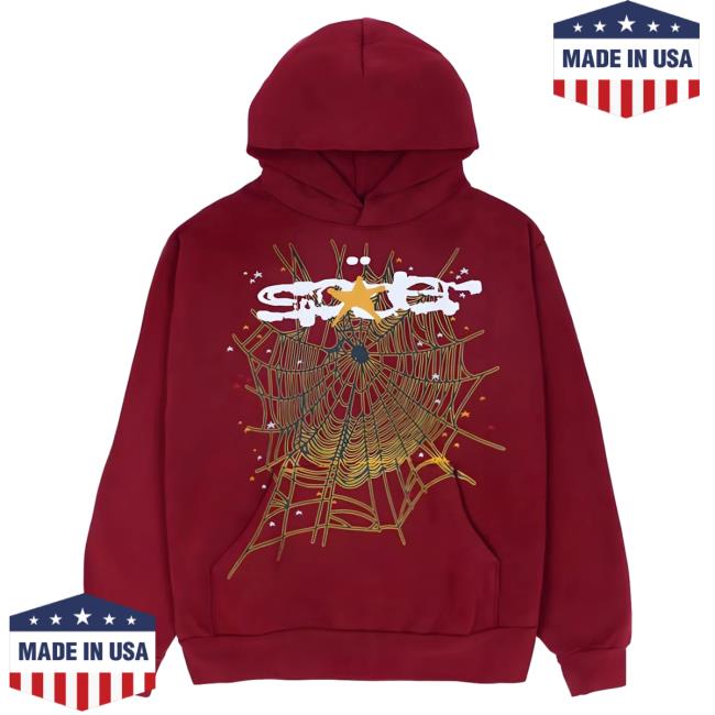 Official Sp5der Clothing Apparel Sp5der Logo Pullover Sweatshirt Maroon Sp5der Merch Store Shop