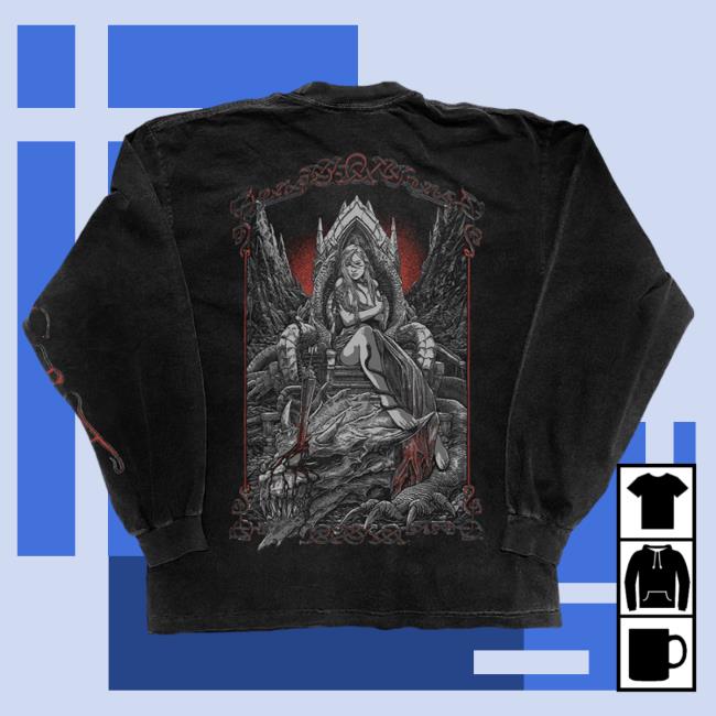 Kim Petras Merch Throne Sweatshirt Kim Petras Merch Throne Long Sleeved T Shirt