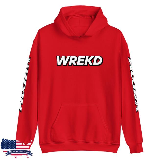 Official Wrekd X Vroom Unisex Hoody Red