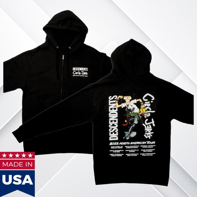 Official Kings Road Merch Store Circle Jerks X Descendents 2023 Tour Zip Up Attractive Hoodie Kings Road Shop CircleJerks