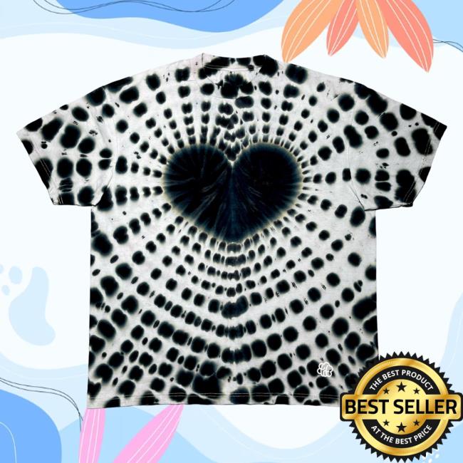 Official The Tie Dye Company Black Filled Heart Spiral Tie Dye Tee Shirt