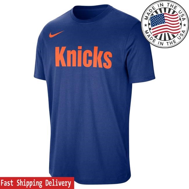 Official Madison Square Garden Merch New York Knicks Nike Knicks Essentials Relaxed Royal Tees MSG Shop