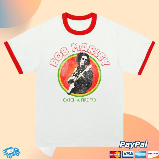 Official Bob Marley Merch Store Shop Bob Marley Catch A Fire Ringer Tees