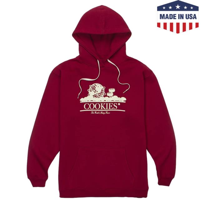 Official Cookies Merch Store World's Party Favor Popover Sweatshirt Burgundy