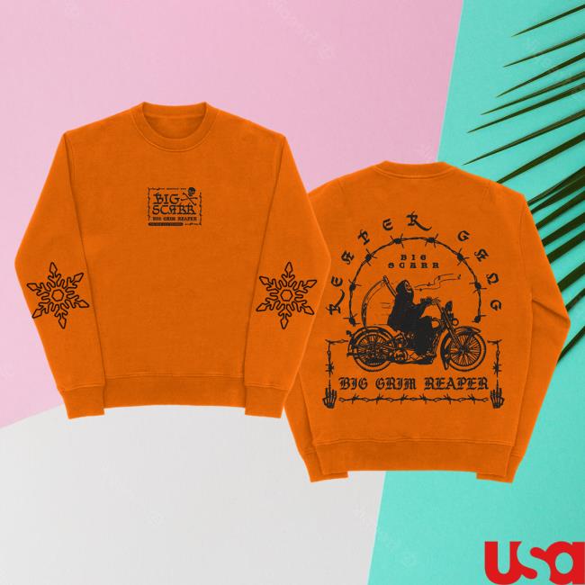 Official Big Scarr Clothing Store Merch Memphis Grown Crew neck (Orange) Bigscarr Shop