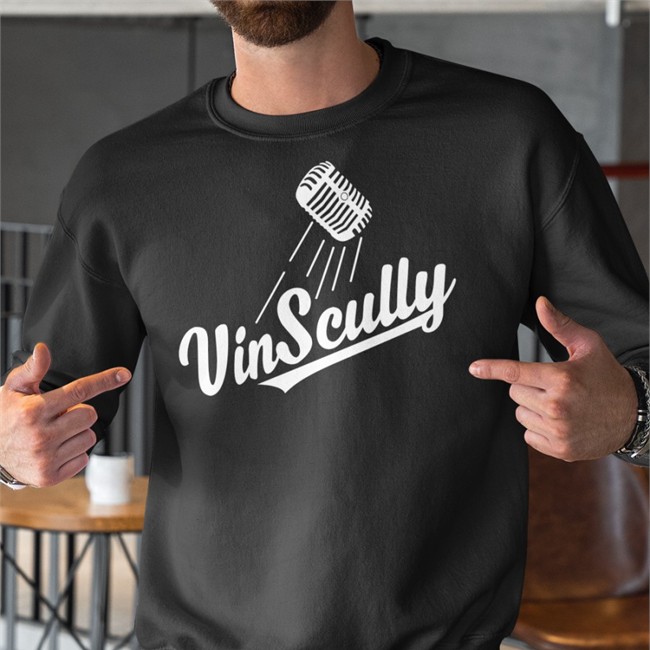 Vin Scully Microphone T Shirt Dodgers Etsy