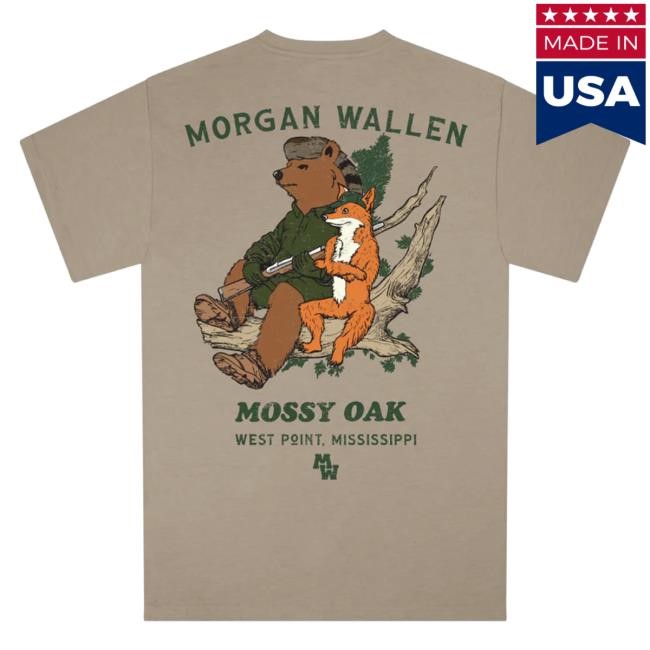 Morgan Wallen Norris Bear x Mossy Oak Fox Shirt