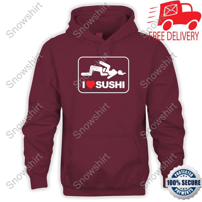 Official I Heart Sushi Black Hoodie Danny Duncan Merch I Heart Sushi Black Hooded Sweatshirt Dannyduncan69