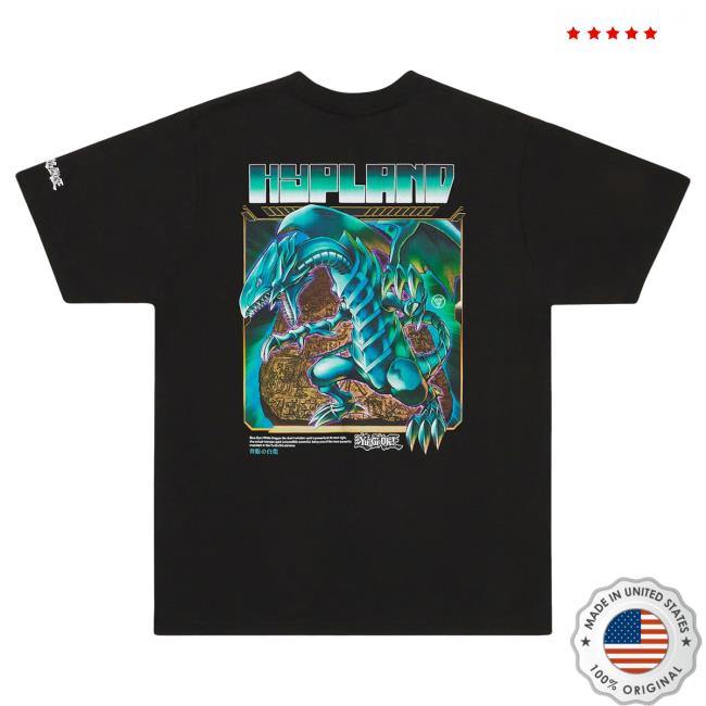 Official Hypland Clothing Merch Store Hypland Yugioh Blue Eyes Popover Shirt (Black)
