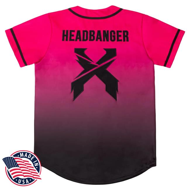 Official Excision Merch Headbanger Baseball Jersey Shirt 2024 (Neon Pink/Black Gradient) Official Excision Merch Headbanger Baseball Jersey T-Shirt (Neon Pink/Black Gradient)