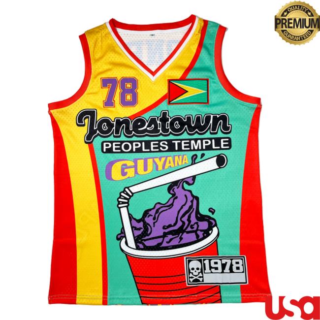 Official Good Shirts Merch Jonestown Peoples Temple Guyana Jones 78 Basketball Jersey