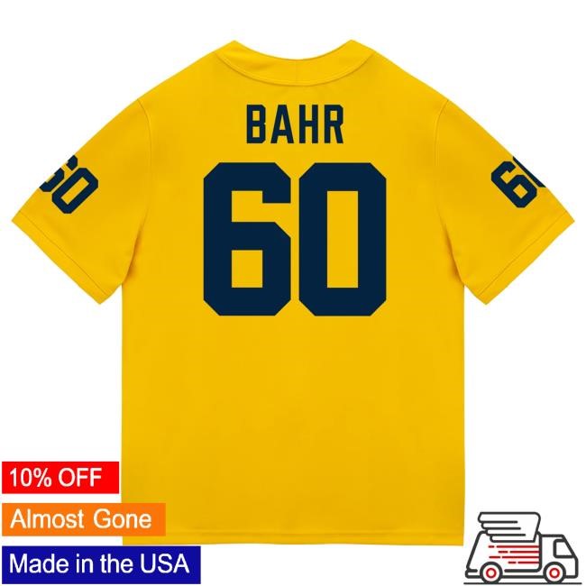 Michigan Wolverines #60 Brooks Bahr Student Athlete Maize Football Jersey Top Shirt The M Den Shop